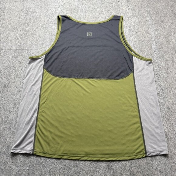 5.11 Tactical Tank Top Men 2XL Green Black Gray Colorblock Performance - Picture 7 of 12